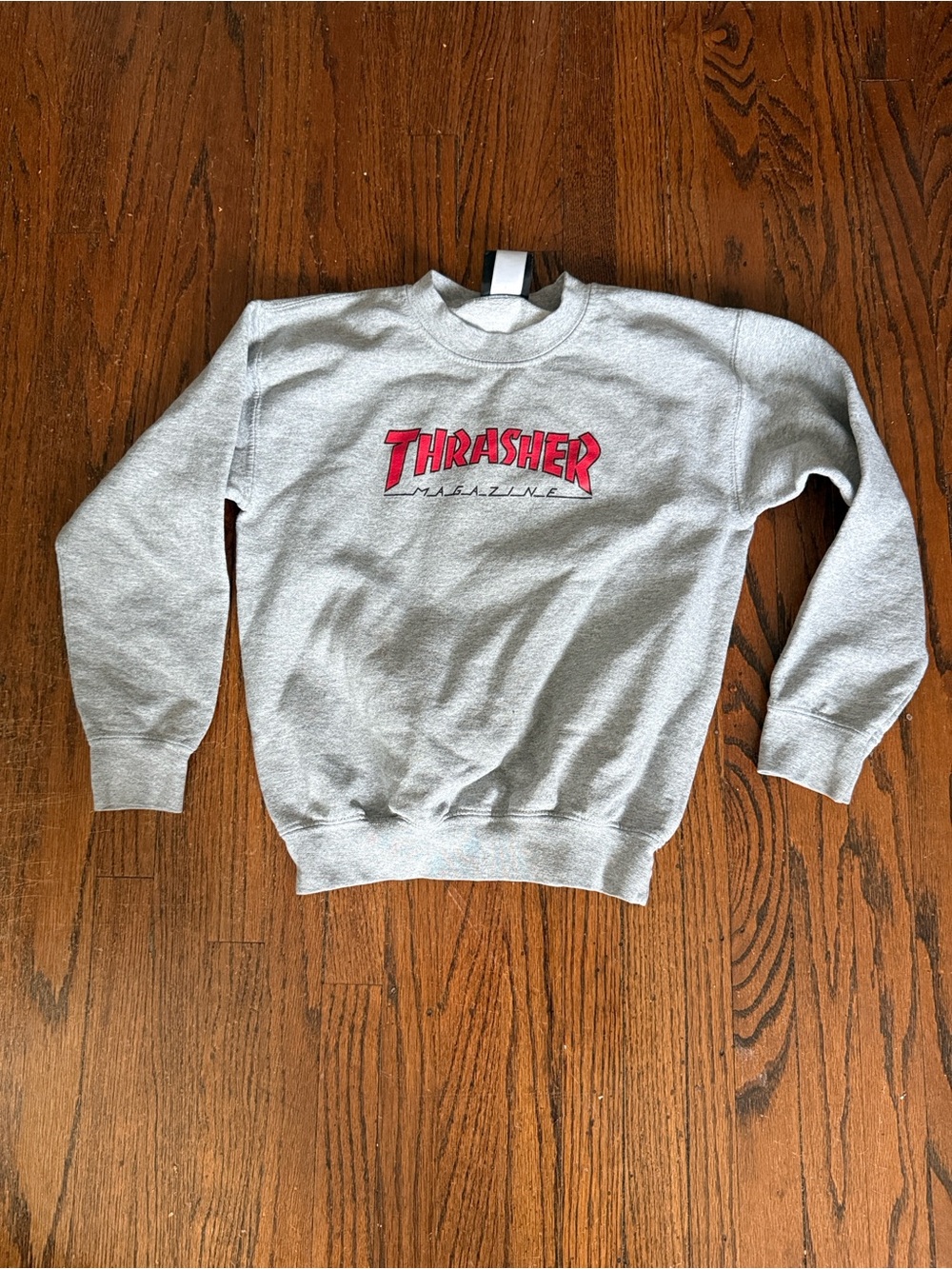 Thrasher Kids Grey Crewneck with Red Logo